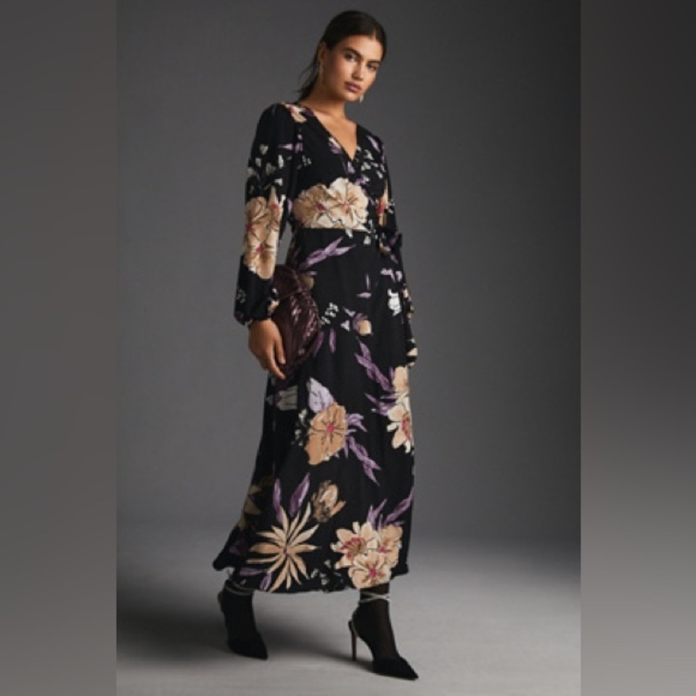 Anthropologie Hutch Long Sleeved wrap Maxi Dress SOLDOUT